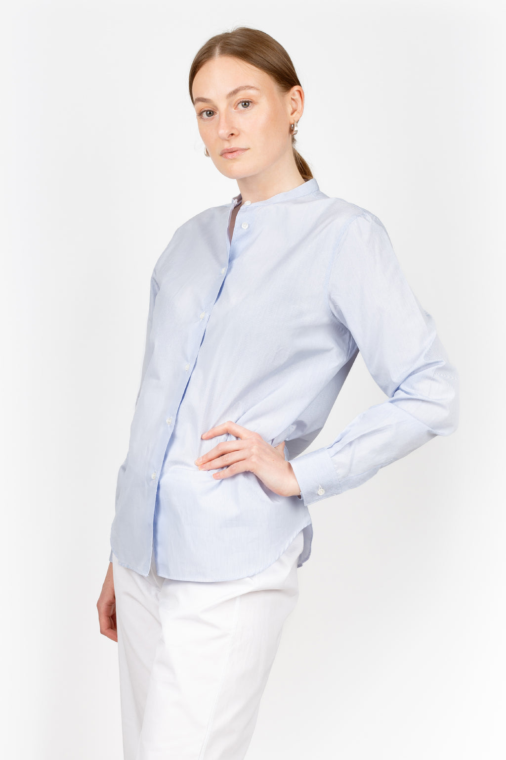 The Classic Shirt Light Blue Mini Stripe Cotton