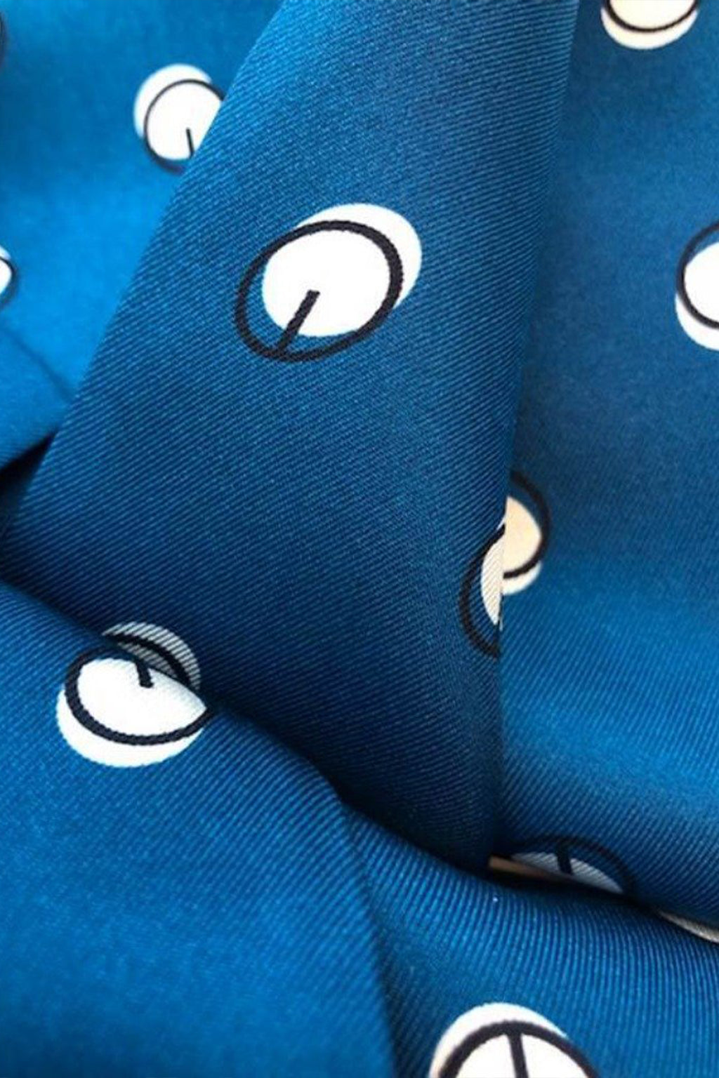 Blue dot print silk scarf