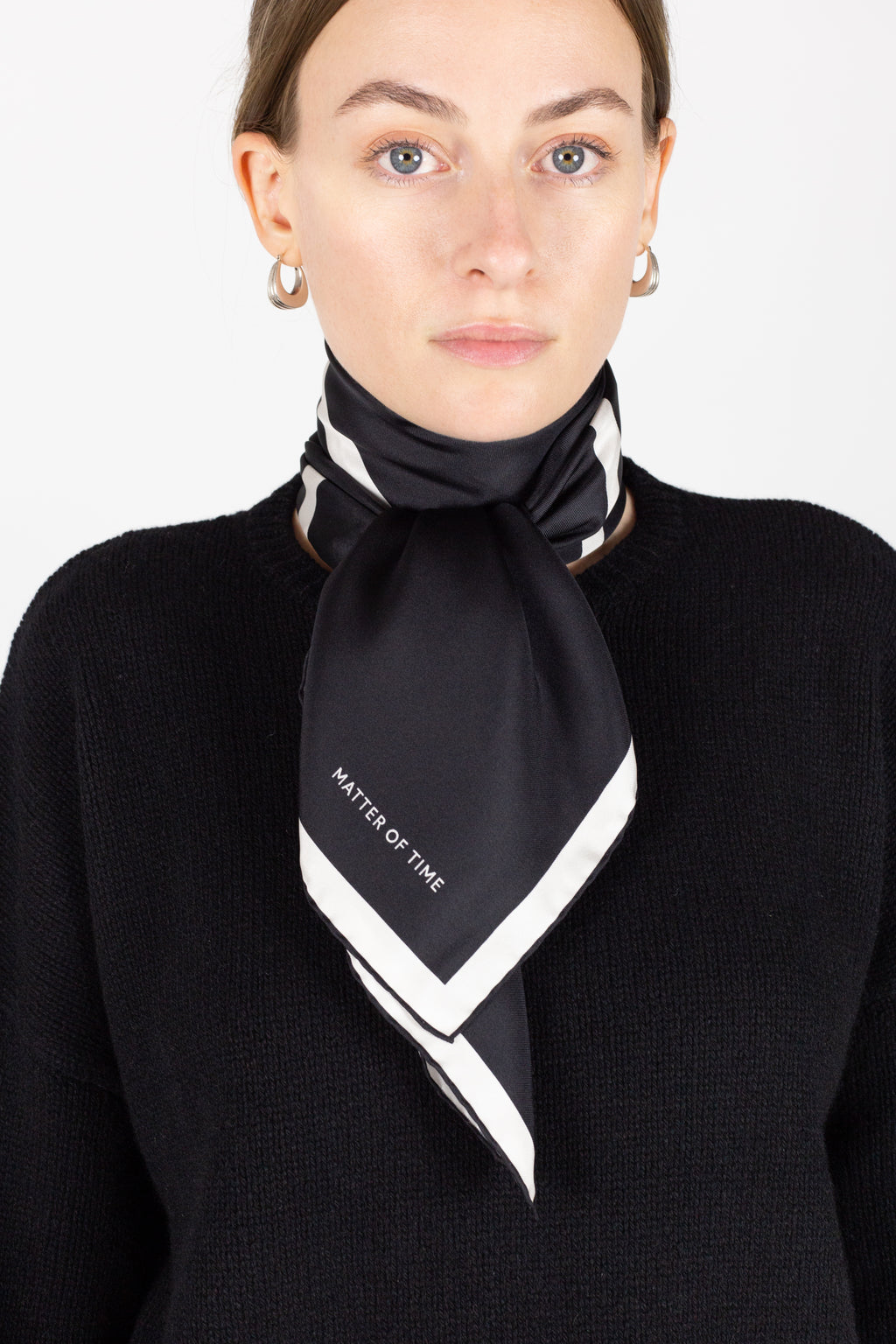 Silk Scarf in Black and white