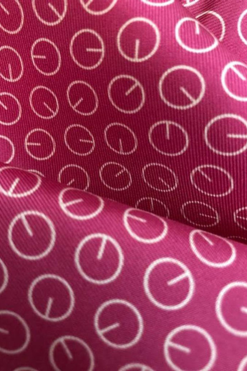 Pink silk scarf, printed sundial